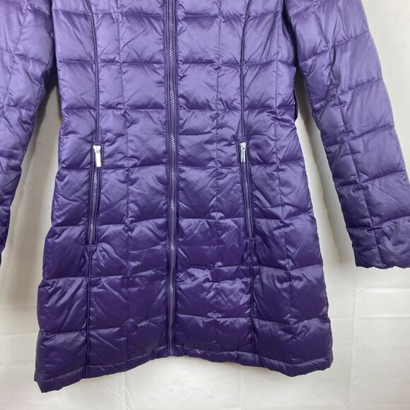 Laundry by Shelli Segal Womens XS Down Quilted Puffer Winter Jacket Purple - Picture 5 of 9